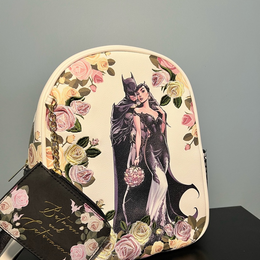 Floral Batman & Catwoman Wedding Backpack - BoxLunch Exclusive